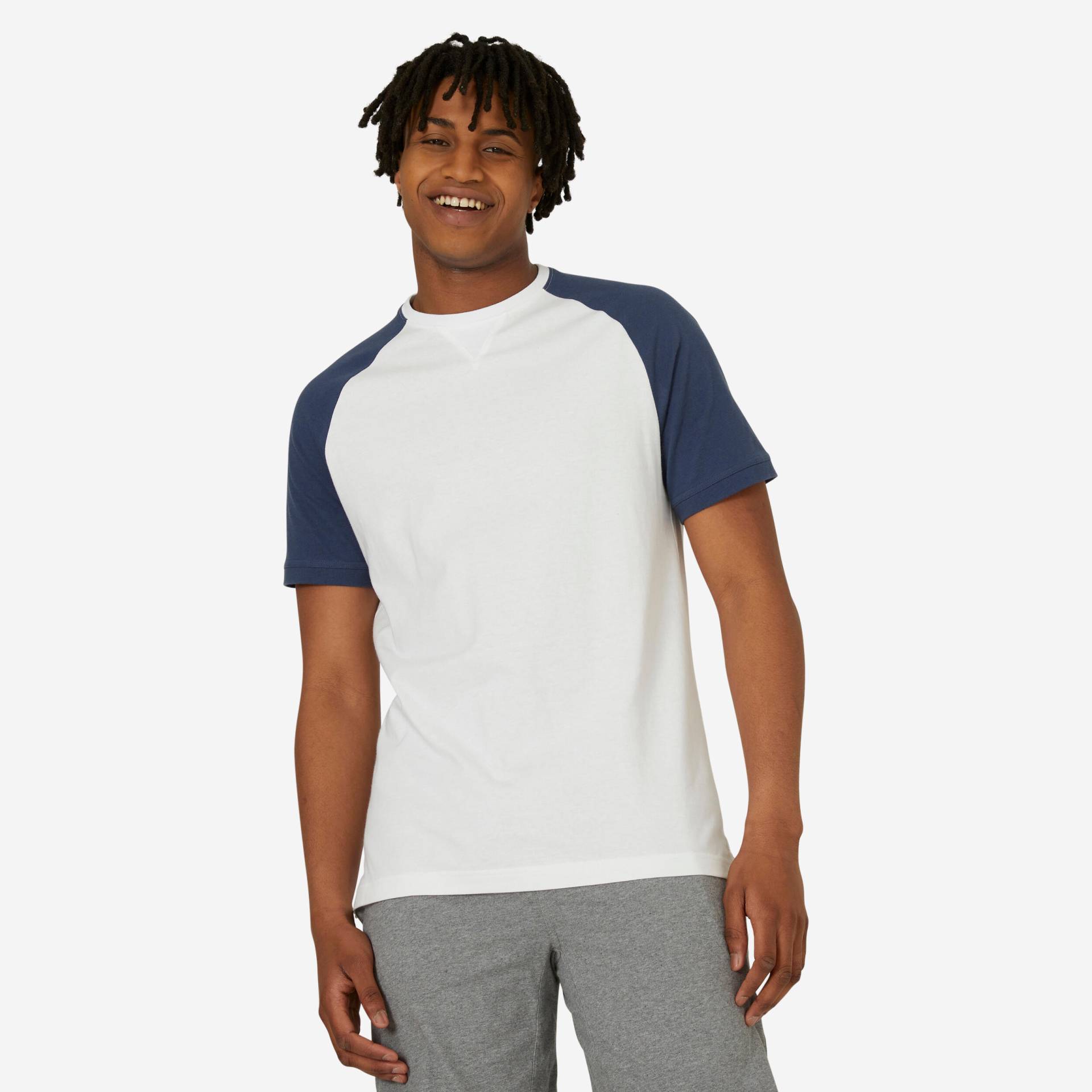 T-Shirt Herren - 520 weiss/blau von Domyos
