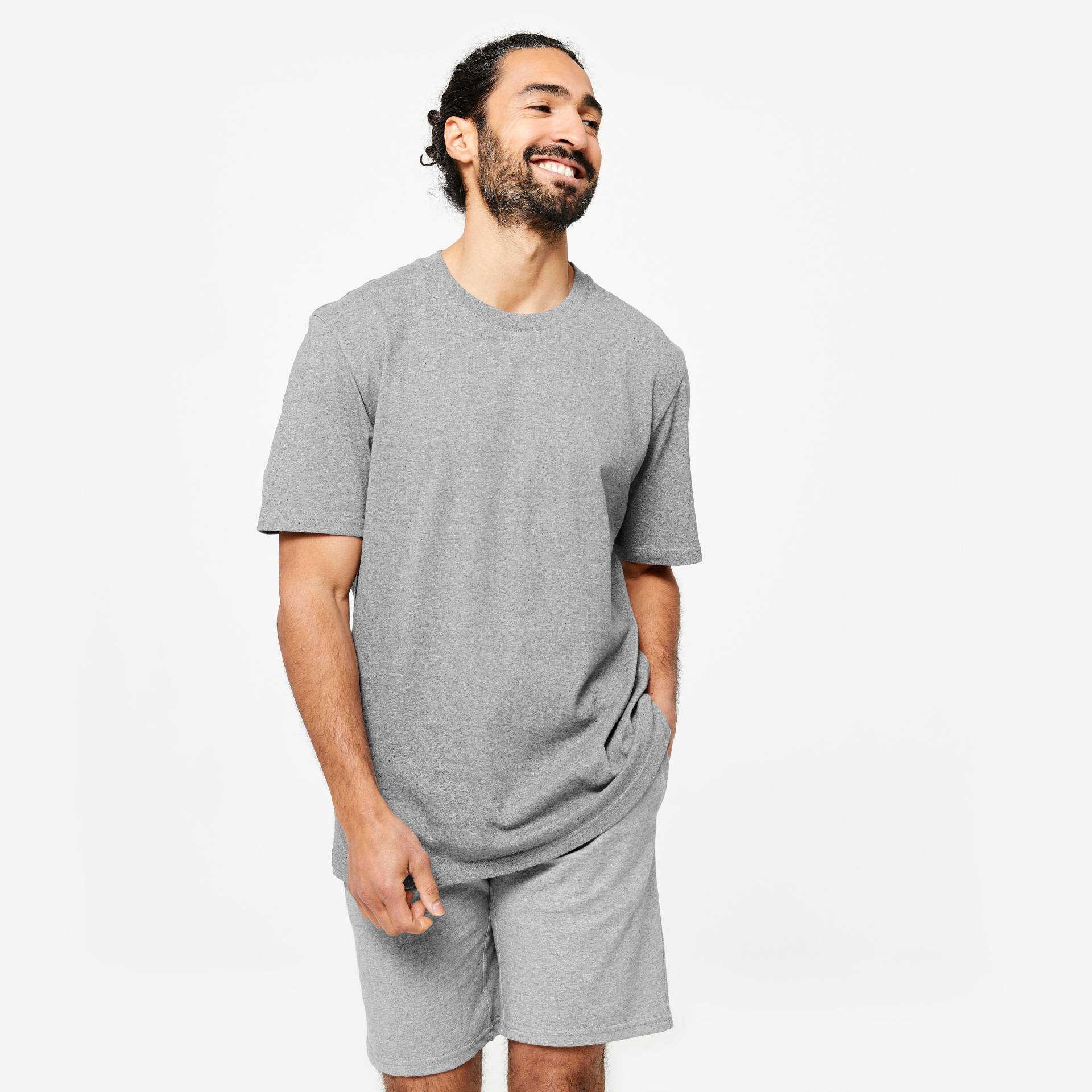 T-Shirt Herren ‒ 500 Essentials Post-Consumer grau von Domyos