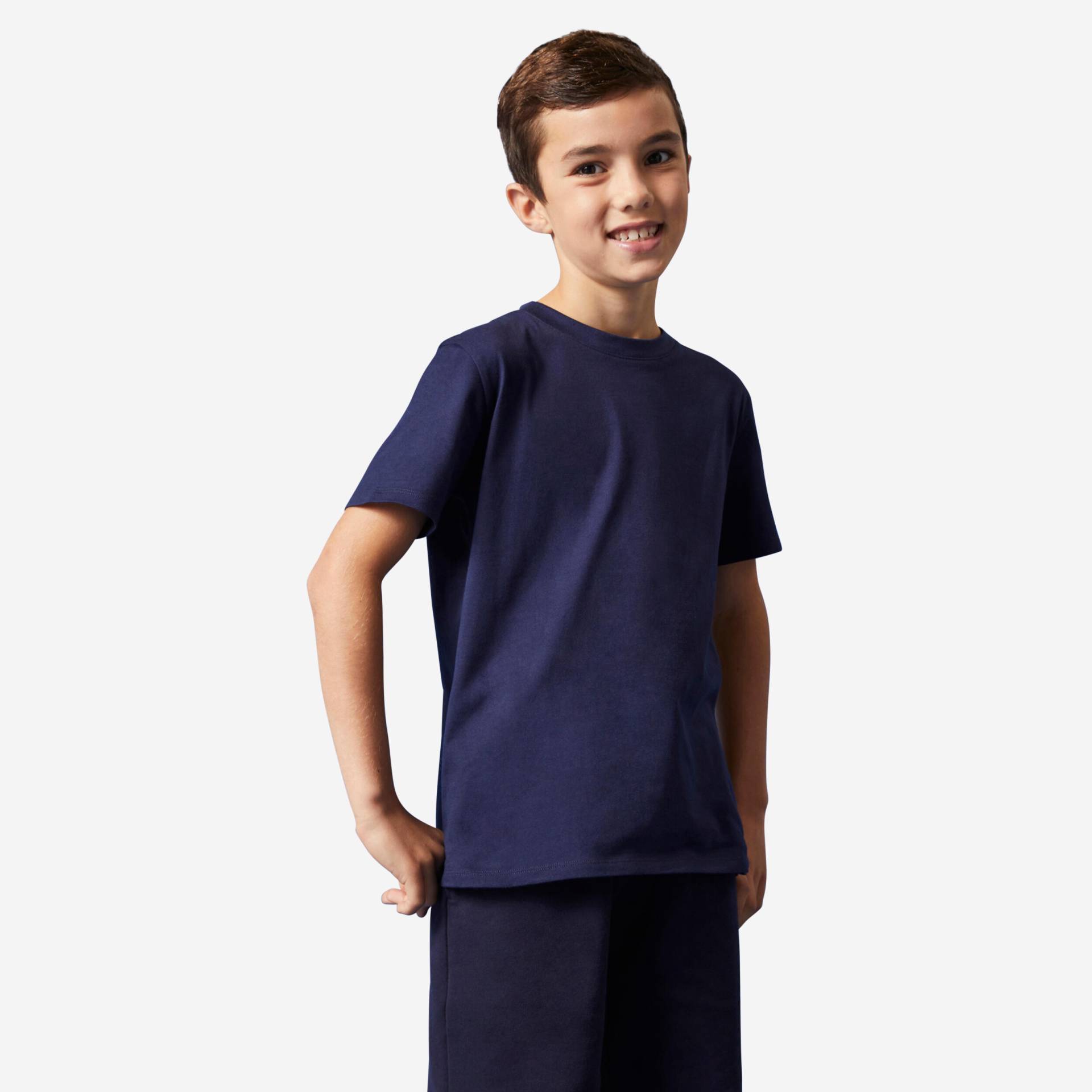 T-Shirt Baumwolle Kinder - marineblau von Domyos