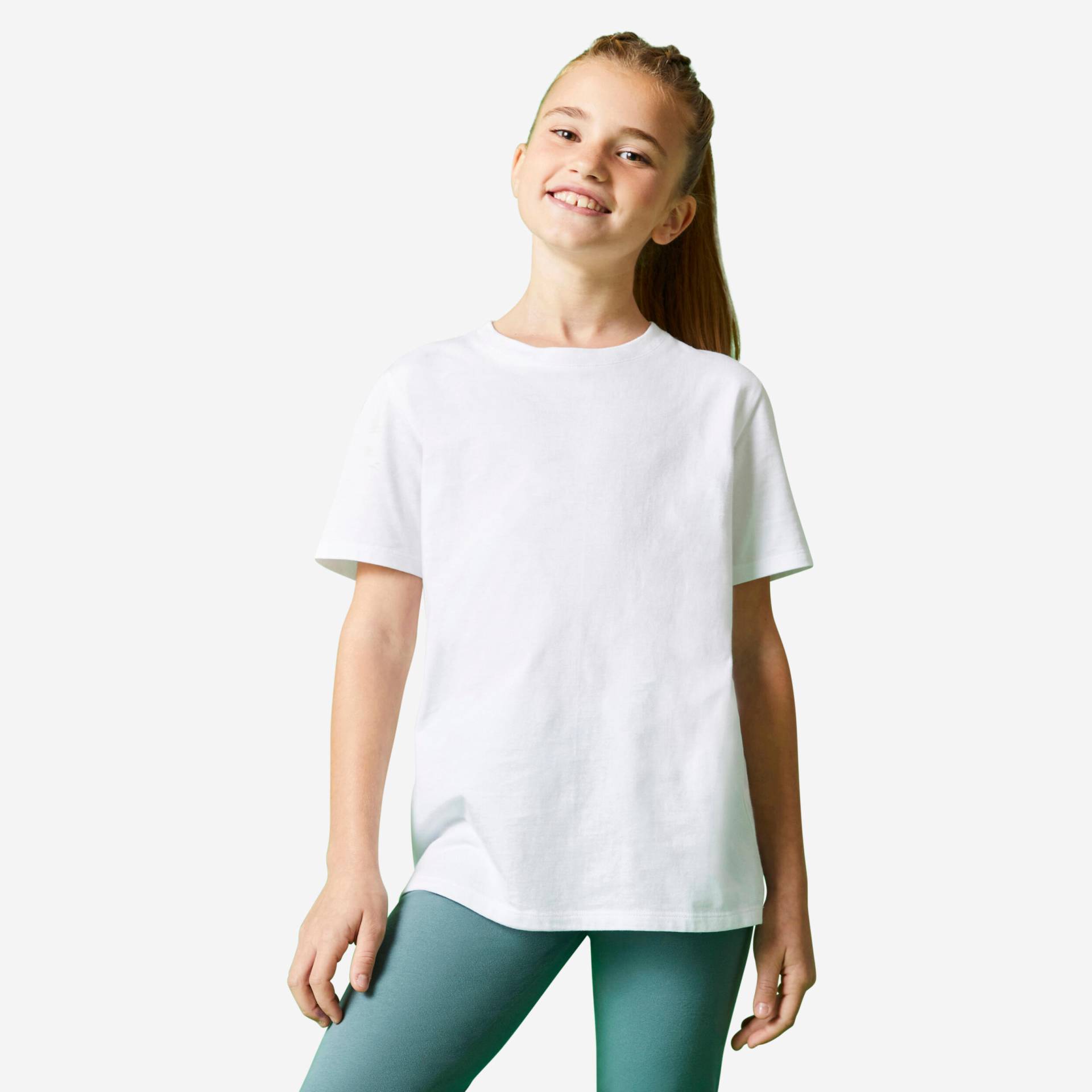 T-Shirt Kinder - 500 Baumwollmix weiss von Domyos