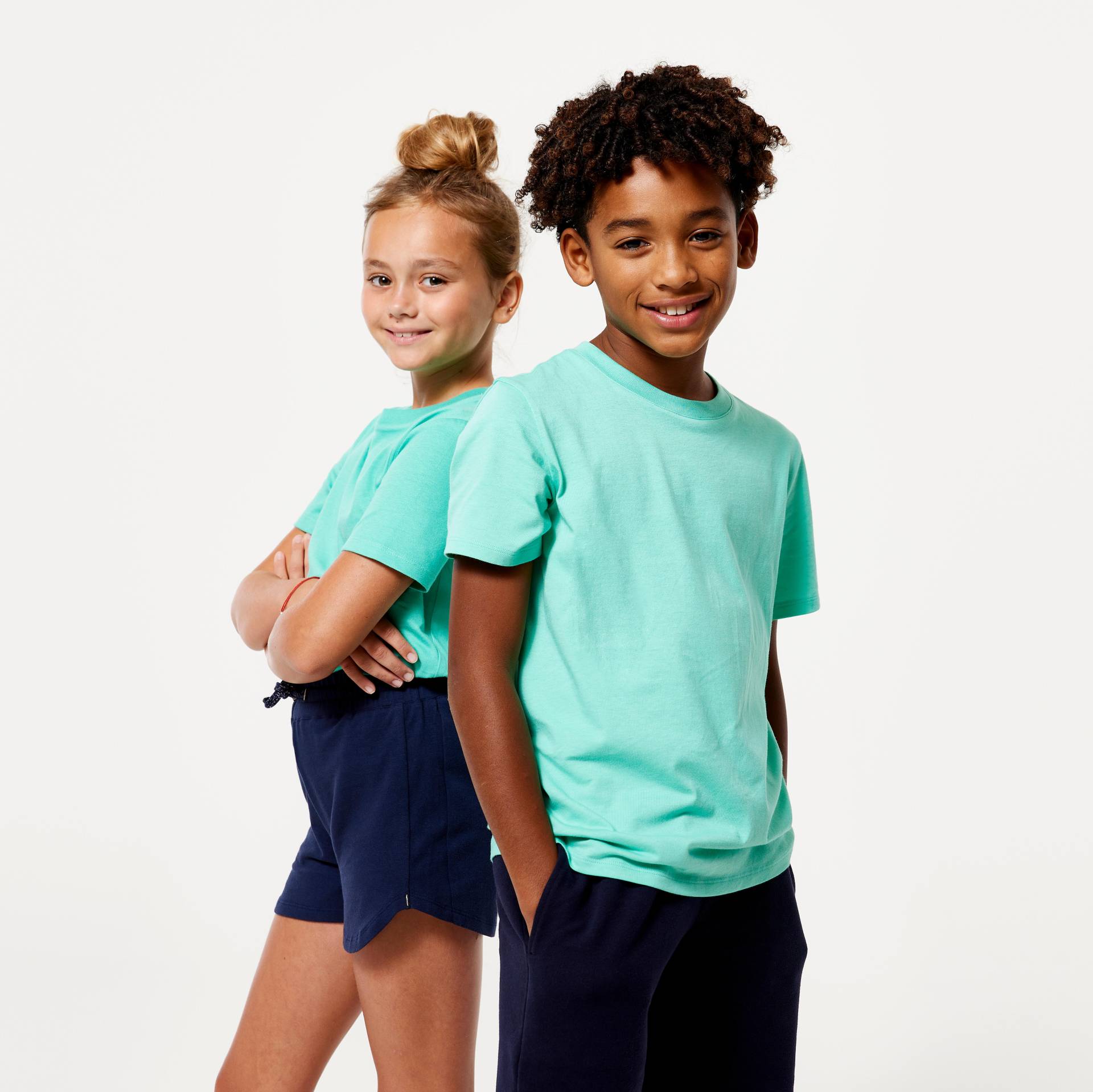 T-Shirt Kinder Baumwolle - hellgrün von Domyos