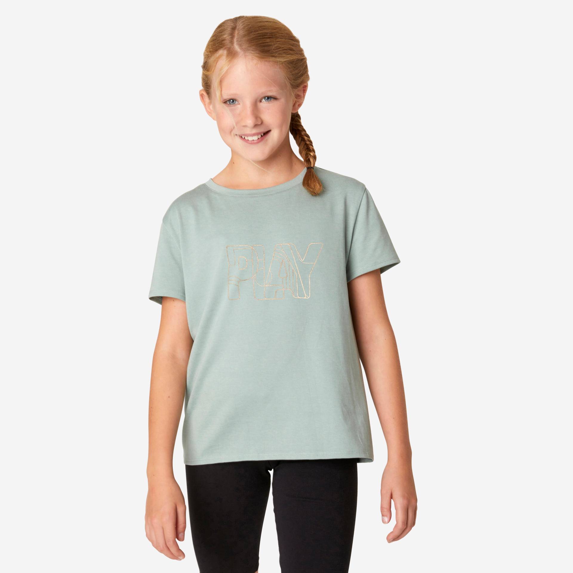 T-Shirt Kinder Mädchen Baumwolle - 500 grün von Domyos