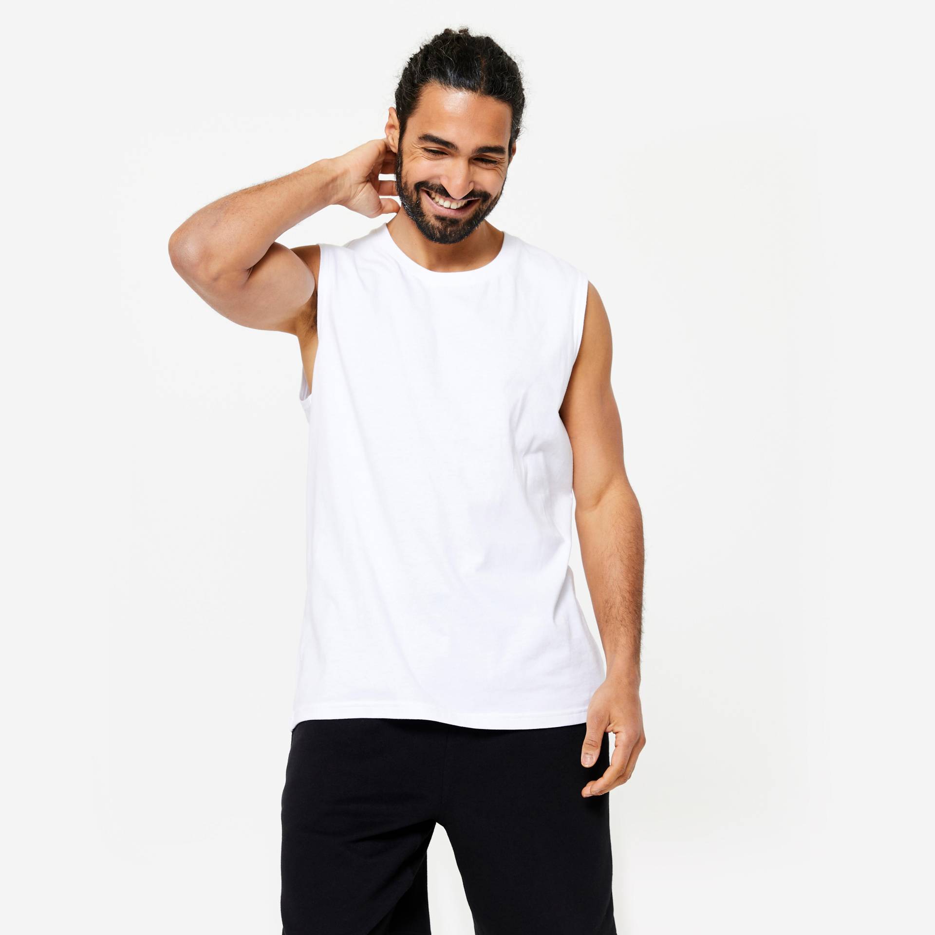 Tank Top Herren dehnbar - 500 weiss von Domyos