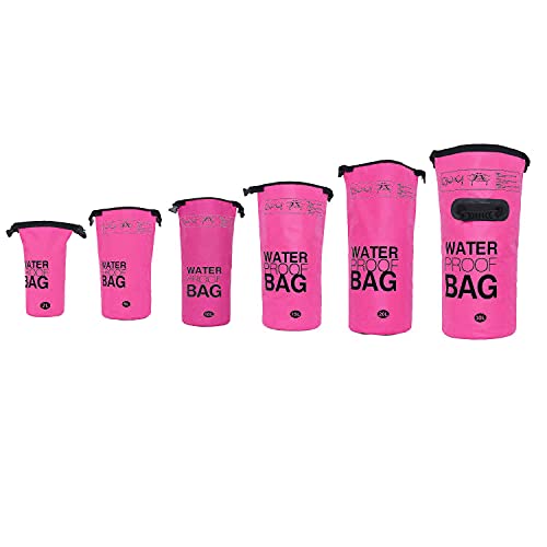 DonDon Dry Bag wasserdichte Tasche 2l, 5l, 10l, 15l, 20l, 30l Pack-Sack Beutel mit Schultergurt - pink 10 Liter von DonDon