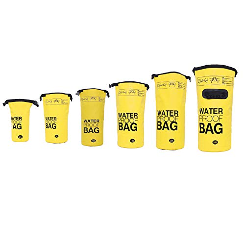 DonDon Dry Bag wasserdichte Tasche 2l, 5l, 10l, 15l, 20l, 30l Pack-Sack Beutel mit Schultergurt - gelb 10 Liter von DonDon