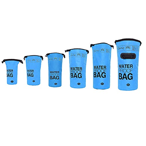 DonDon Dry Bag wasserdichte Tasche 2l, 5l, 10l, 15l, 20l, 30l Pack-Sack Beutel mit Schultergurt - hellblau 10 Liter von DonDon