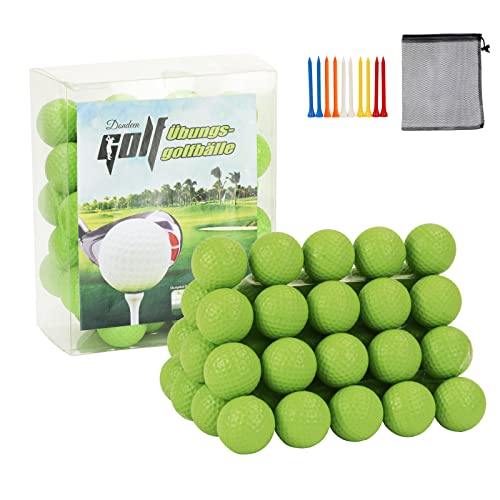 Dondeen 50 Stück Golf-Übungsbälle aus Schaumstoff – Realistisches Gefühl Golfbälle Trainingsbälle mit Golftraining Hilfsmittel für Kinder Erwachsene und Anfänger (Grün, 4.2cm) von Dondeen