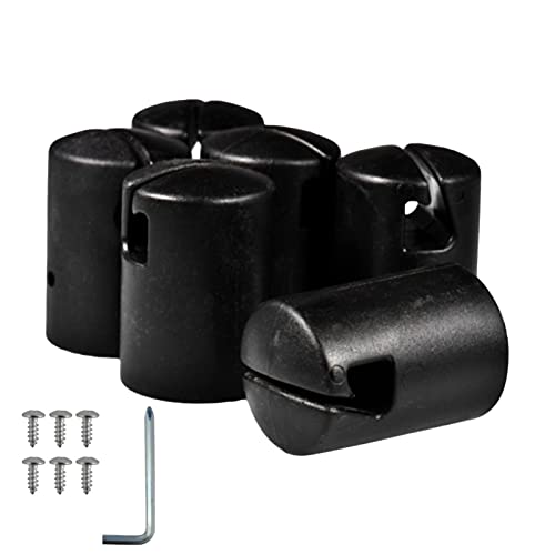 Dongzhi 6 Stück Trampolin-Stangenkappen – schwarze Trampolin-Schutzkappen für Flachstahlblech-Top-Ringsystem Sportspower Trampolin-Zubehör – passend für 3,2 cm oder 3,3 cm von Dongzhi