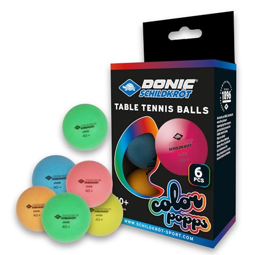 Donic-Schildkröt Tischtennisball Colour Popps, 6 farbige Bälle in Poly 40+ Qualität, 649015 von Schildkröt