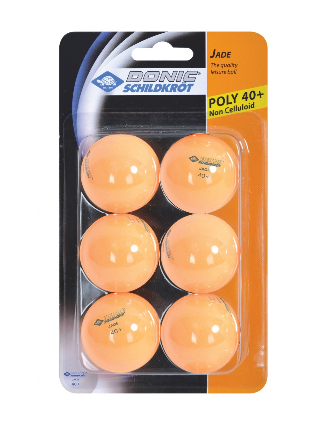 Donic-Schildkröt Tischtennisball Jade, Poly 40+ Qualität, 6 Stk. im Blister, Orange von Donic Schidkröt Accessoires