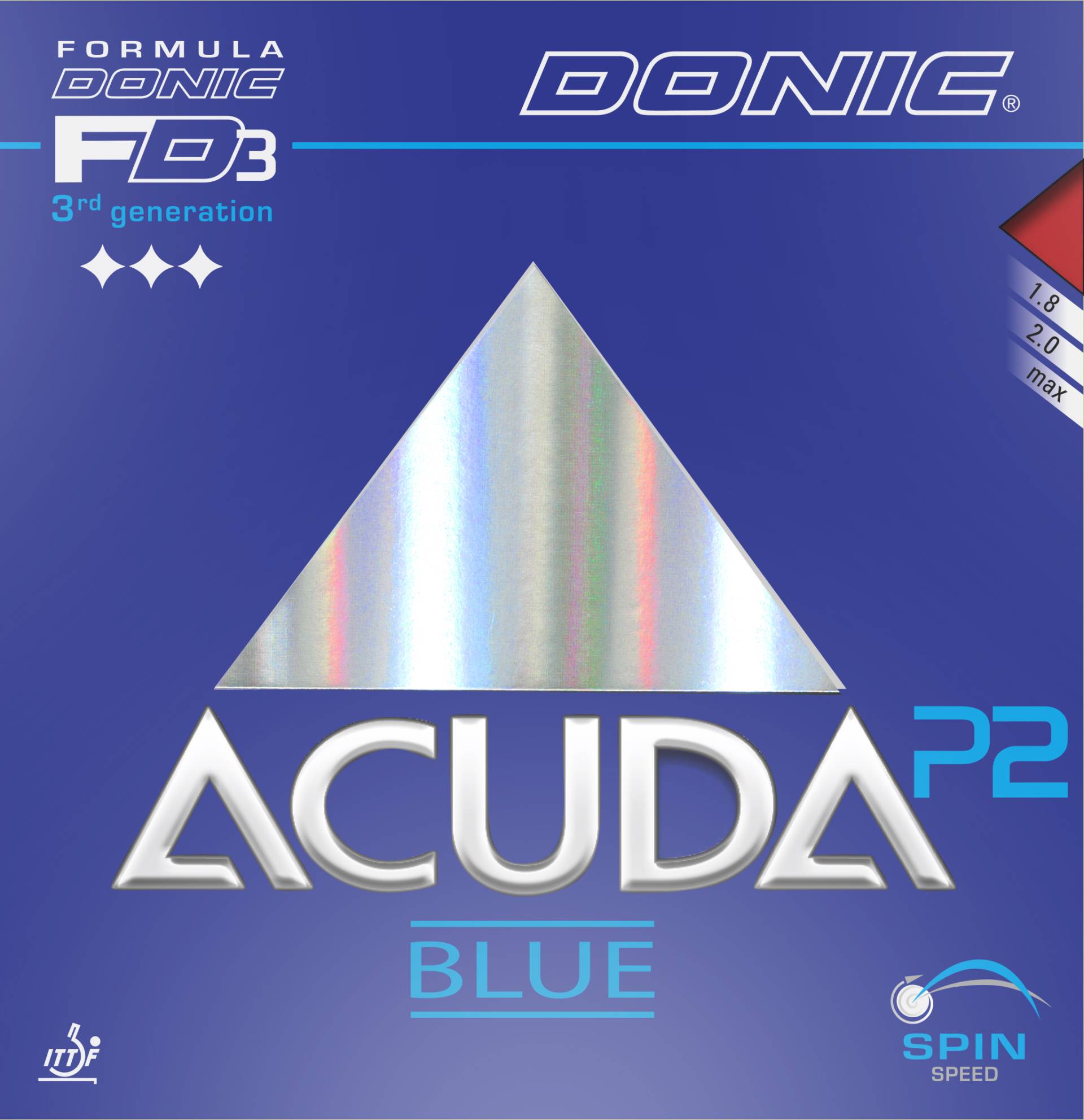Donic Acuda Blue P2 - Tischtennis Belag von Donic