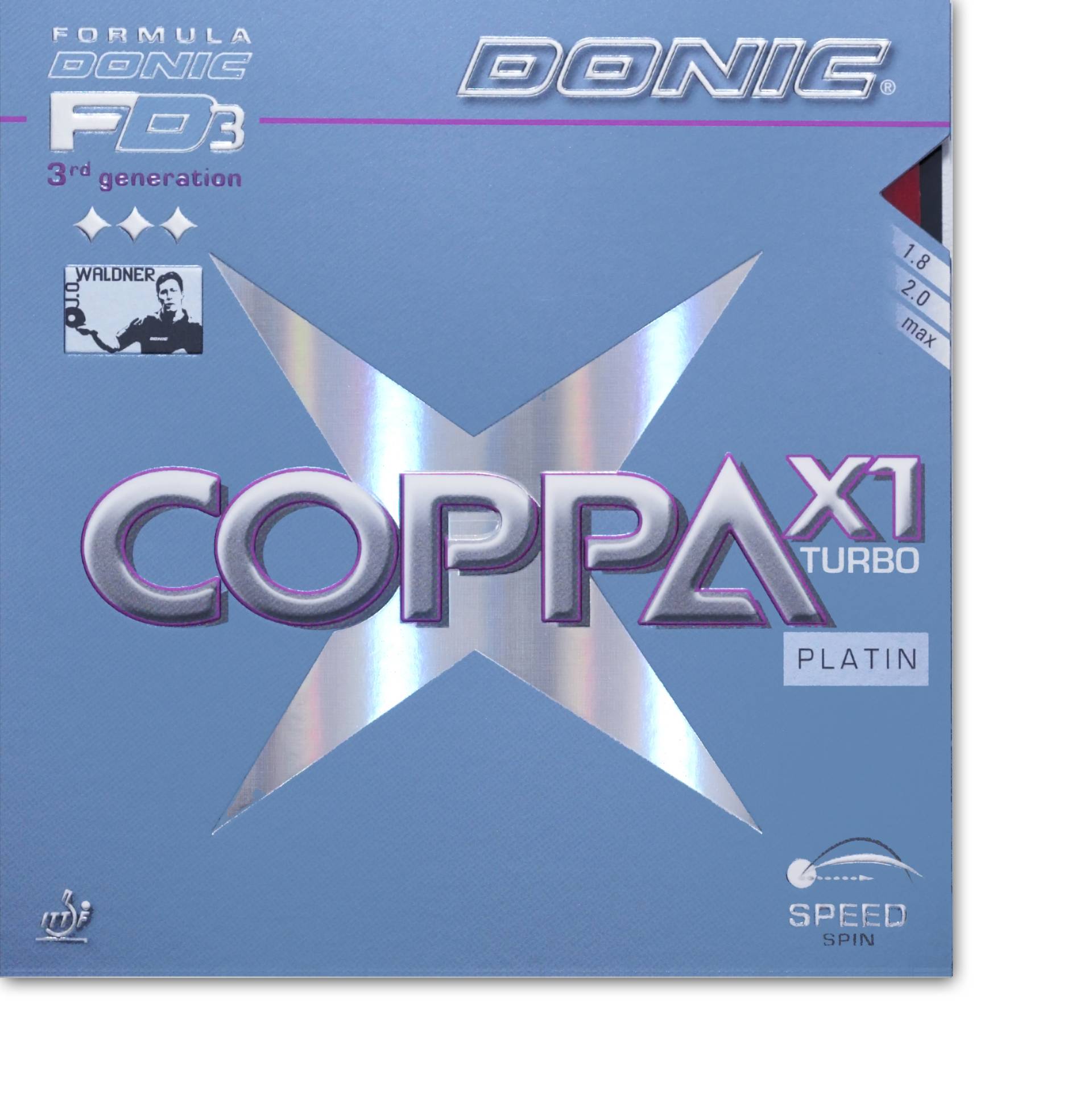 Donic Coppa X1 Turbo Platin - Tischtennis Belag von Donic