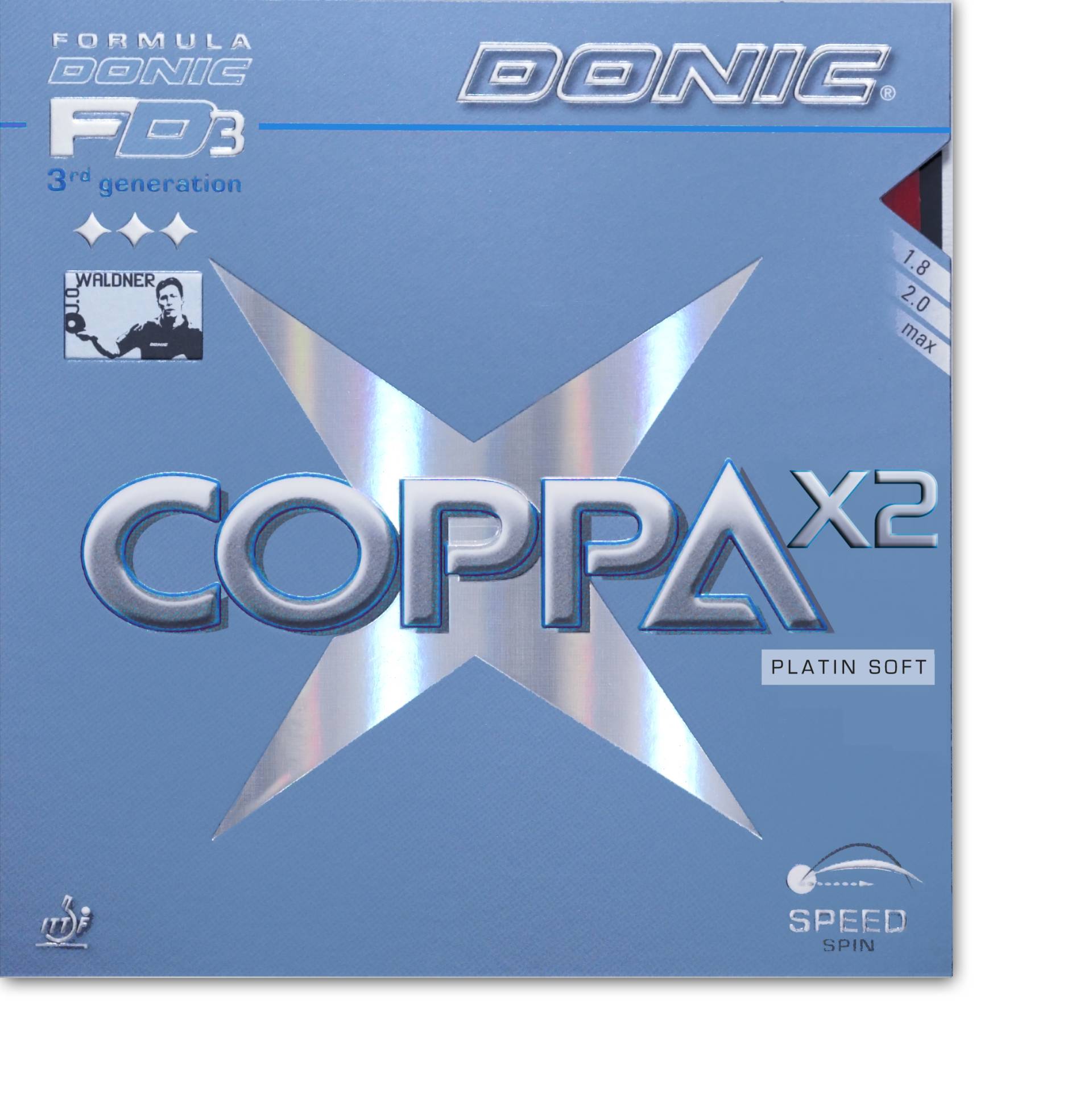 Donic Coppa X2 Platin Soft - Tischtennis Belag von Donic