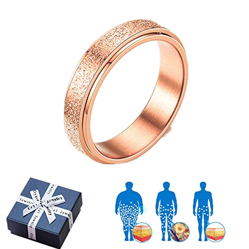 Donubiiu Frostaly Potassium Ion Spinning Ring, Frostaly Potassiumion Spinning Ring, Anxiety Ring Fidget Ring for Anxiety, Colorful Stainless Steel Spinner Rings for Men Women (10,Rose Gold) von Donubiiu