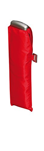 Doppler Mini Slim Damen Taschenschirm - extrem flach - Uni - rot von Doppler