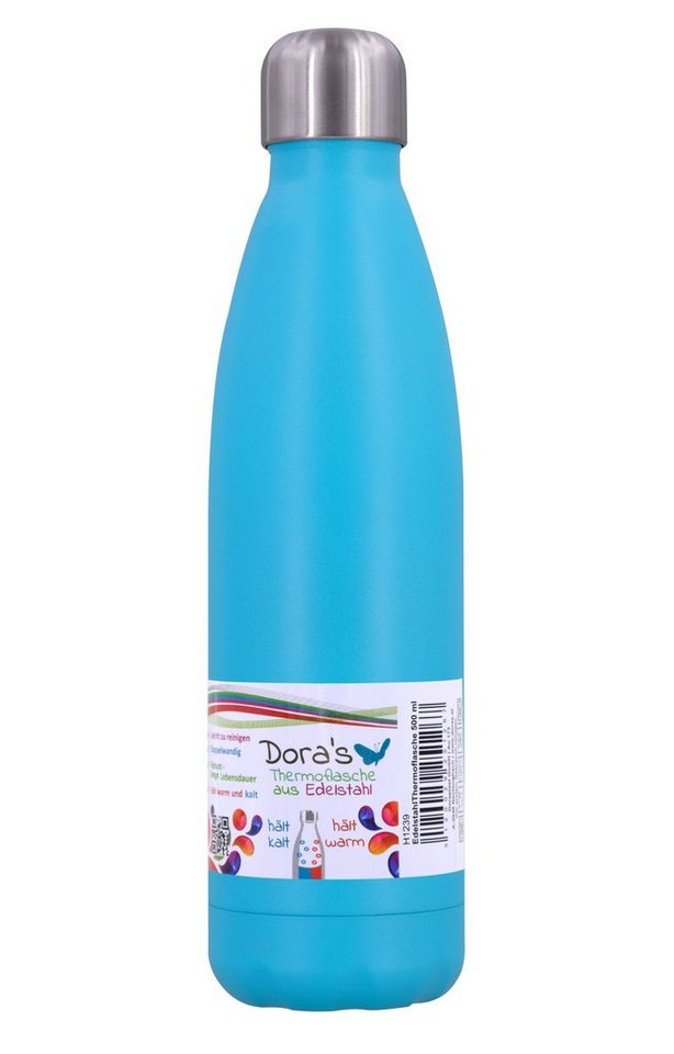 Dora's Trinkflasche Edelstahl Thermoflasche hellblau 500ml von Dora's