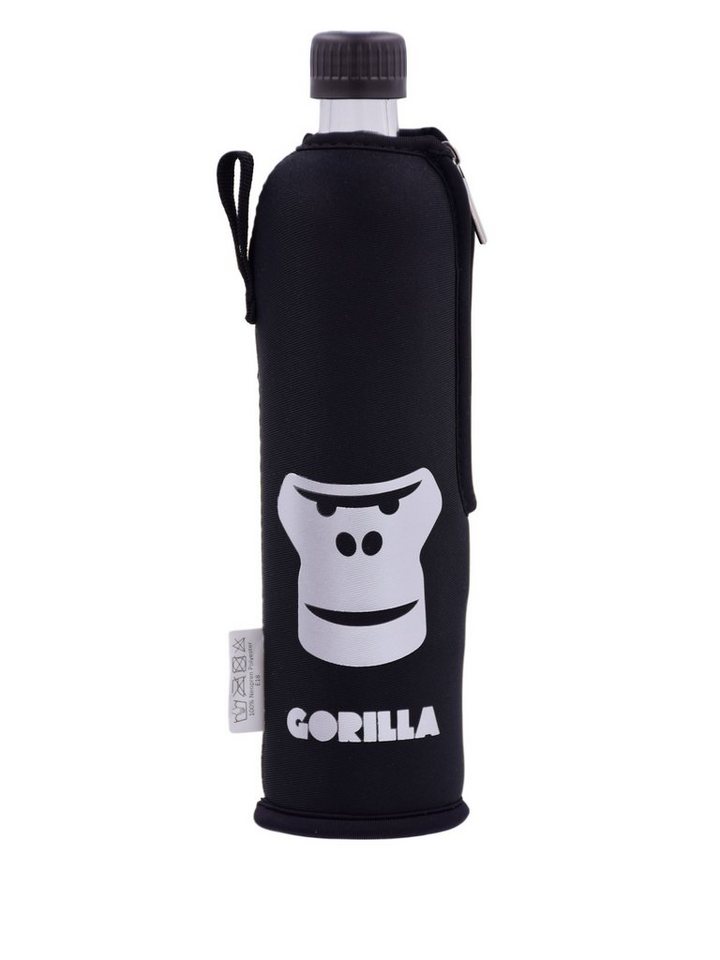 Dora's Trinkflasche Glasflasche mit Neoprenbezug Gorilla 500 ml, 500 ml von Dora's