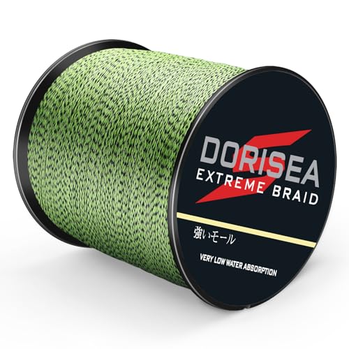 Dorisea Extreme Braid 100% PE 1000 m geflochtene Angelschnur, 2,7–227 kg Test, Angeldraht, Angelschnur, Abriebfest von Dorisea
