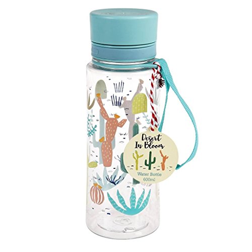 Wasserflasche BPA-freier Kunststoff 600 ml verschiedene Designs, damen, Desert In Bloom von Rex London