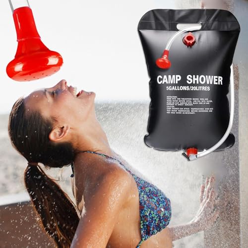 20L Solar Duschtasche Tragbare Campingdusche Camping Dusche Set mit Duschkopf und Schlauch Mobile Dusche Außendusche Solardusche Garten Outdoor Dusche Solardusche Camping Camping Shower für Strand von Doukesh