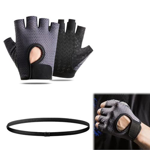 Fitness Handschuhe Herren Damen,Sporthandschuhe,Fitnesshandschuhe,Sport Handschuhe Gym,Trainingshandschuhe,Rutschfester Gym Gloves,Atmungsaktive Handschuhe Sport,Handschuhe Fitness mit Stirnband Sport von Doukesh