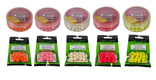 Dovit Carp METHODE POP UP NEON Farbe 8mm Haken Pellets Karpfen Boilies Karpfenfutter (ORANGE - BUTTERSÄURE) von Dovit