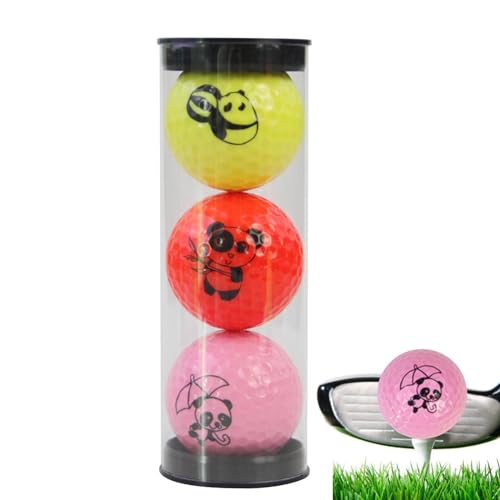 Dovxk Golfbälle farbig,Auffällige 3 lustige Golfbälle | Geschenk für Golfer, kreative Golfbälle, Golfzubehör für Familie, Kinder, zum Üben und Schlagen von Rangebällen, Distanz und geraderen Schlägen von Dovxk