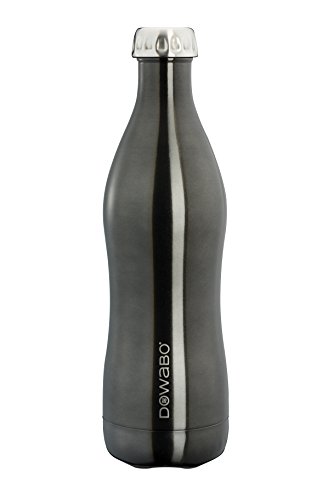 Dowabo Thermoskanne Schwarz, Doppelwandig, Vakuum isoliert, wiederverwendbare Trinkflasche schwarz Größe , 750 ml von Acolou