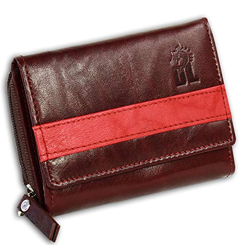 DrachenLeder Damen Herren Portemonnaie Geldbörse dunkelrot rot Leder OPZ100V von DrachenLeder