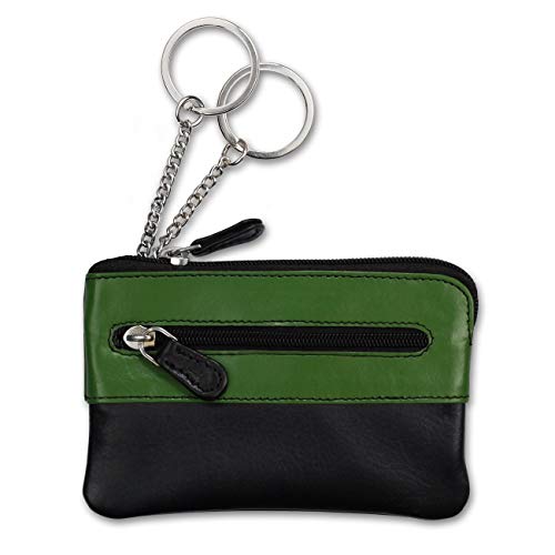 DrachenLeder Geldbörse Etui Mini schwarz grün Leder Schlüsseltasche OPS905G Leder Schlüsseltasche von DrachenLeder
