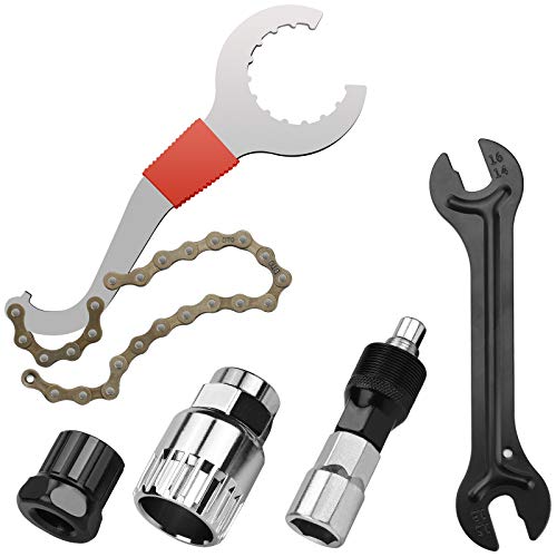 Drado Fahrradreparaturwerkzeuge, Werkzeug zum Entfernen der Fahrradkassette Tretlagerhalter/Kurbelzieher/Tretlagerschlüssel/Kettenpeitsche/Freilaufkassettenentferner von Drado