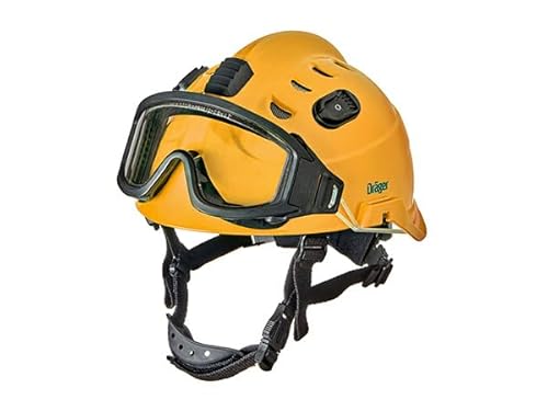 Dräger HPS 3500 Set Basis Verstellbarer Sicherheitshelm mit Schutzbrille gelb für Baustellen, Bergbau, Feuerwehr und Notfalleinsätze von Dräger
