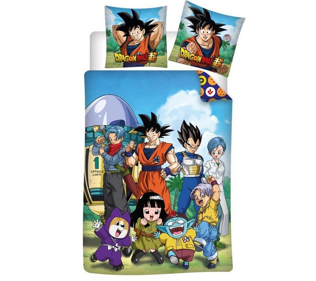 Bettwäsche Anime Dragon Ball Super Goku Bettwäsche 2tlg. Set, Dragon Ball, PolyCotton, 2 teilig, Bettdeckenbezug 135-140x200cm Kissenbezug 65x65 cm von Dragon Ball