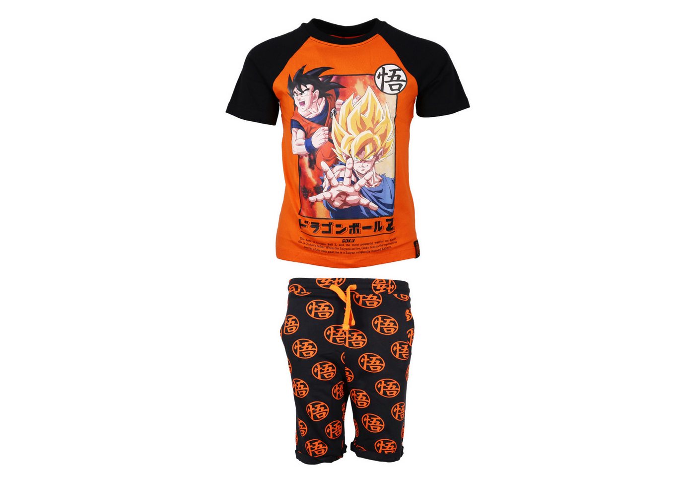 Dragon Ball Print-Shirt Anime Dragon Ball Z Goku Jungen Sommerset Shorts plus T-Shirt Gr. 122 bis 152, Baumwolle von Dragon Ball