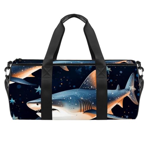 DragonBtu Reisetasche für Damen, groß, stilvolle und funktionale Fußballtasche, Motiv: Star Shark, mehrfarbig 3, 45x23x23cm/17.7x9x9in, Reisetasche von DragonBtu