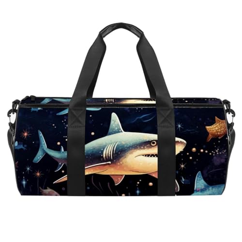 DragonBtu Reisetasche für Damen, groß, stilvolle und funktionale Fußballtasche, Motiv: Star Shark, mehrfarbig 9, 45x23x23cm/17.7x9x9in, Reisetasche von DragonBtu