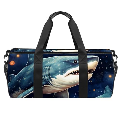 DragonBtu Sporttasche – Unisex Weekender Bag für Flugreisen und sportliche Aktivitäten – Star Shark, Mehrfarbig 7, 45x23x23cm/17.7x9x9in, Reisetasche von DragonBtu