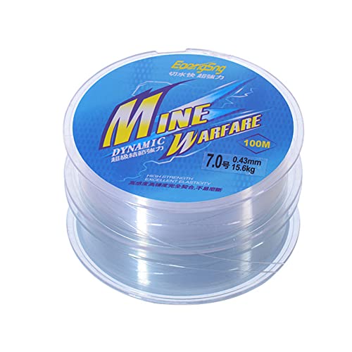 100 M Nylon Fishing Line 0.43 Mm Diameter Angelschnur Aufspulgeraet Angelschnur Transparent 7.0 Strong Tension Fishing Line, Tear Resistant, Strong Load Nylon Line for Carp, Trout, Pike （2 Stücke） von DragonX2