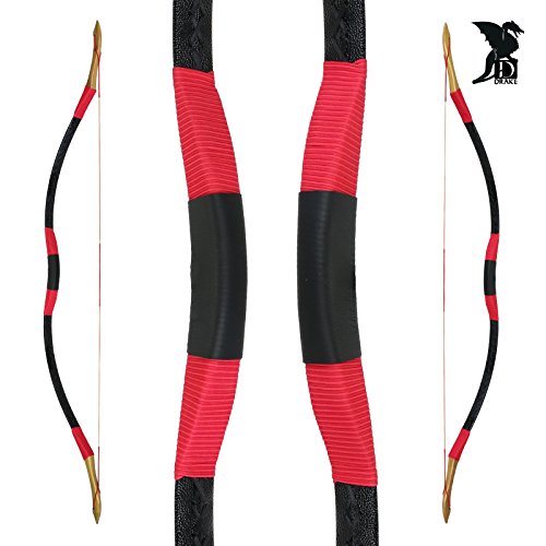 Drake Traditioneller Reiterbogen - 108cm - 15 lbs (Black Red) von Drake Archery