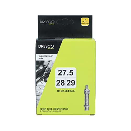Dresco Unisex-Adult Innenrohr 27.5/28x1x1/2/29 DV40mm, Schwarz, One Size von Dresco