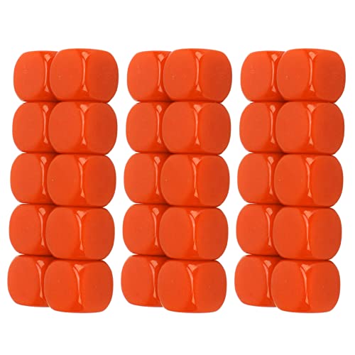 6-seitiges Würfelset, 30 Stück, 16 Mm, Abgerundete Leere Würfel für Spiele, Partys, Spaß, DIY-Aufkleber, Mathematikunterricht (Orange) Würfel von Drfeify