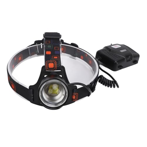 Drfeify LED-Stirnlampe, wasserdichte Taschenlampe, LED-Batterieanzeige, Verstellbarer, Scheinwerfer für Outdoor-Wanderbau (P70 LED-Perle) von Drfeify