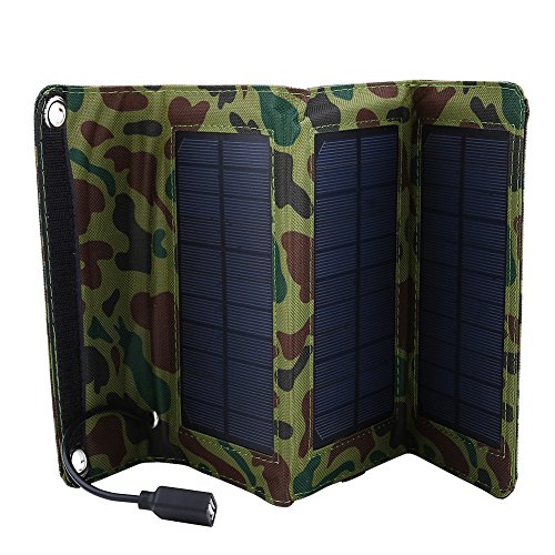 Drfeify Solarpanel-Ladegerät, Tragbar, 5 W, 5 V, Wasserdicht, Faltbar, USB-Solarladegerät, Mobile Powerbank für Outdoor, Wandern, Camping von Drfeify