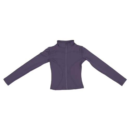 Drfeify Yoga-Jacke, Sportjacke mit Reißverschluss, Sportbekleidung, Langärmelige Kapuzenjacke, Fitnessstudio-Jacke Zum Laufen (Aubergine lila) von Drfeify