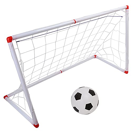 Tragbares Mini-Fußballtornetz-Set aus Kunststoff mit Ballpumpe, Leicht und Langlebig für das Üben von Kindern (120cm) von Drfeify