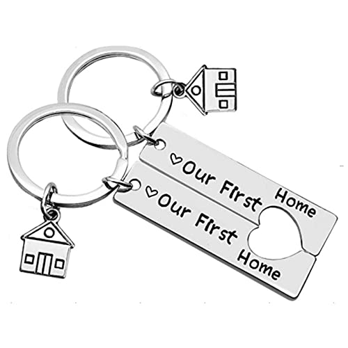 2 Stück Our First Home Schlüsselanhänger Metall Schlüsselanhänger Keychain Anhänger Schlüssel Geschenk für Freund Einweihungsgeschenk von DriSubt