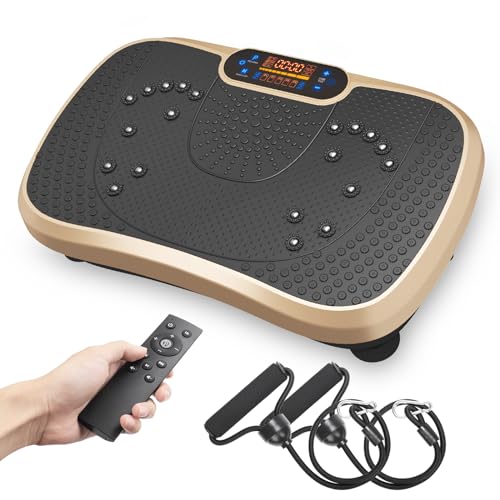 Dripex Vibrationsplatten, 3D Trainingsgerät mit 99 Vibrationsstufen Sportgerät für Zuhause , Fitness Vibrationsplatte für Ganzkörperübungen Heimtraining von Dripex