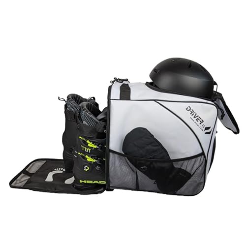 Driver13 Skistiefeltasche mit Hekmfach Bootbag für Deine Stiefel oder Snowboardboots (weiß) von Driver13