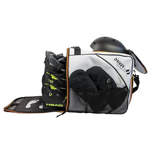 Driver13 Skistiefeltasche mit Hekmfach Bootbag für Deine Stiefel oder Snowboardboots (weiß (Germany Edition)) von Driver13