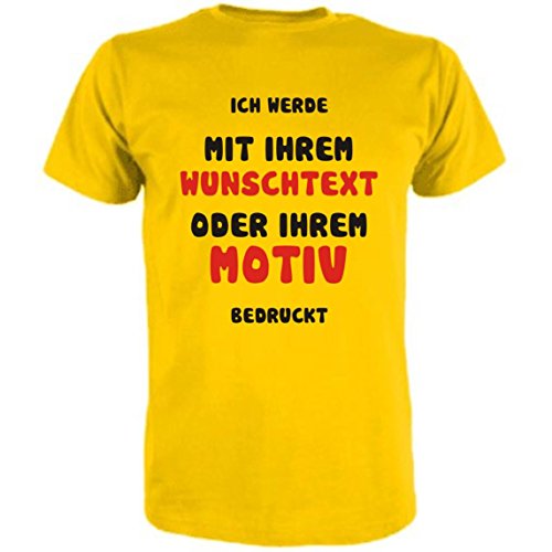 Druckreich T-Shirt mit Ihrem Wunschtext oder Motiv (Farbe gelb) (Größe XL) von Druckreich